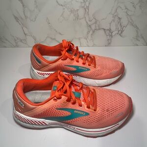 Brooks Adrenaline GTS Peach and Teal Running Shoes